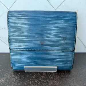 Authentic Louis Vuitton Epi Leather Compact Snap Wallet – Blue